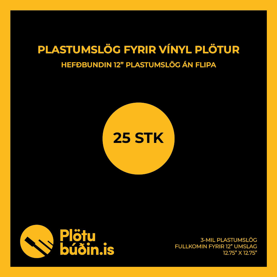 Plastumslög fyrir 12" plötur